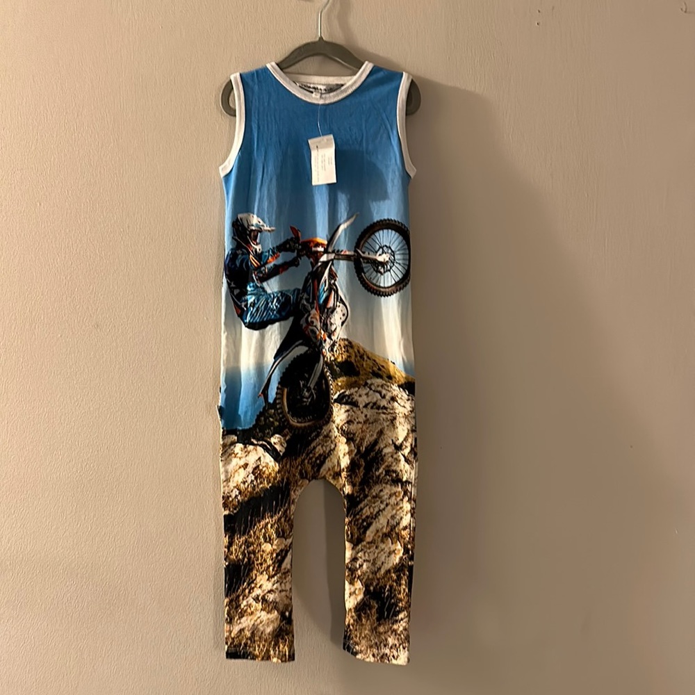 Inchworm Alley small batch motocross romper NWT. Size 4T, runs large